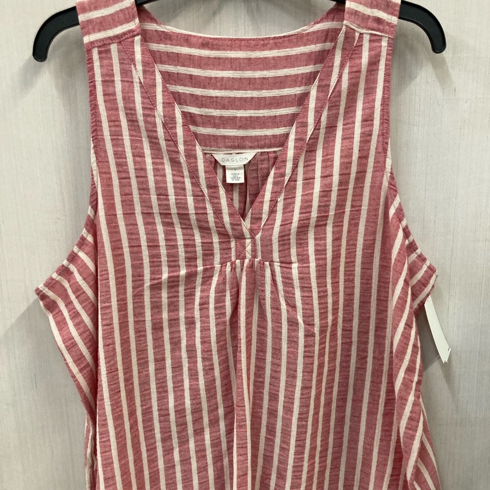 NWT Caslon Red/White Stripe Sleeveless Blouse